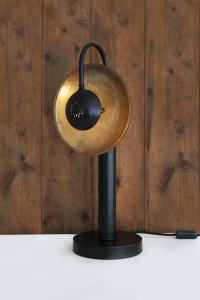 Orebro Brass Dish Pillar Table Lamp